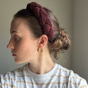Elegant Burgundy Braided Headband
